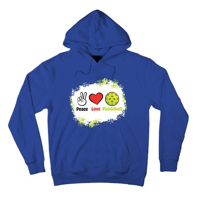 Peace Love Pickleball Funny Pickleball Gift Hoodie