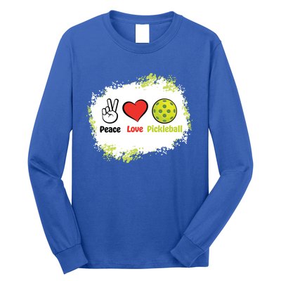 Peace Love Pickleball Funny Pickleball Gift Long Sleeve Shirt