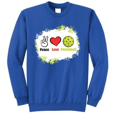 Peace Love Pickleball Funny Pickleball Gift Sweatshirt