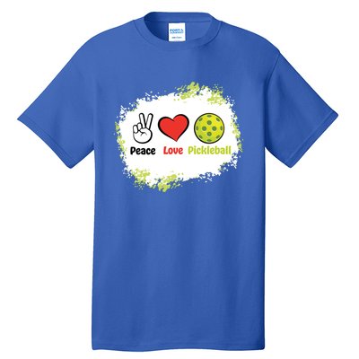 Peace Love Pickleball Funny Pickleball Gift Tall T-Shirt