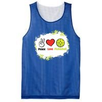 Peace Love Pickleball Funny Pickleball Gift Mesh Reversible Basketball Jersey Tank