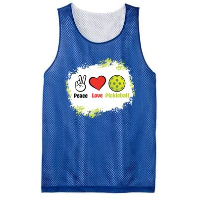 Peace Love Pickleball Funny Pickleball Gift Mesh Reversible Basketball Jersey Tank