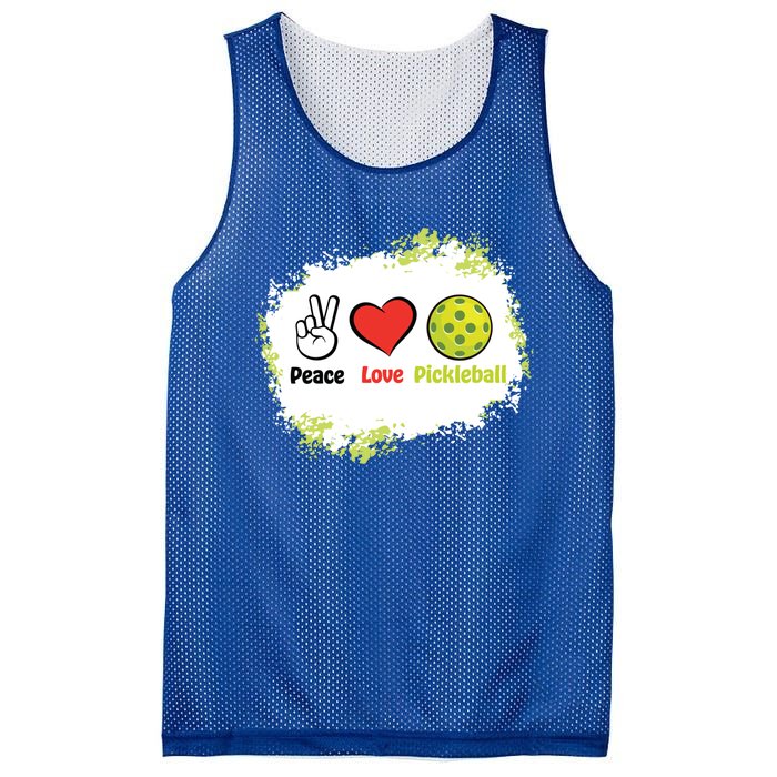 Peace Love Pickleball Funny Pickleball Gift Mesh Reversible Basketball Jersey Tank