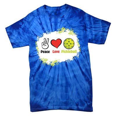 Peace Love Pickleball Funny Pickleball Gift Tie-Dye T-Shirt