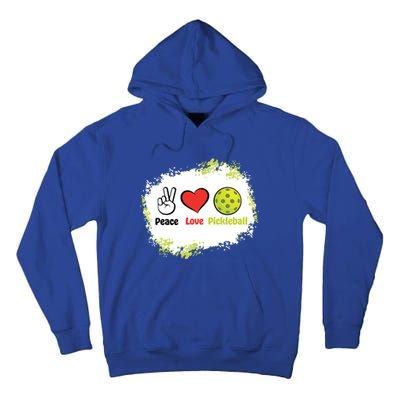 Peace Love Pickleball Funny Pickleball Gift Tall Hoodie