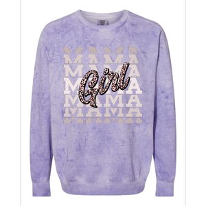 Pink Leopard Print Girl Mama Colorblast Crewneck Sweatshirt