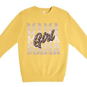 Pink Leopard Print Girl Mama Premium Crewneck Sweatshirt