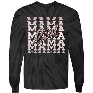 Pink Leopard Print Girl Mama Tie-Dye Long Sleeve Shirt