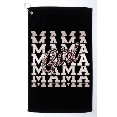 Pink Leopard Print Girl Mama Platinum Collection Golf Towel