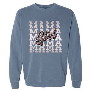 Pink Leopard Print Girl Mama Garment-Dyed Sweatshirt