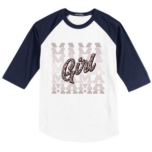 Pink Leopard Print Girl Mama Baseball Sleeve Shirt