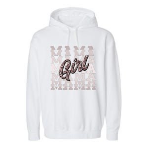 Pink Leopard Print Girl Mama Garment-Dyed Fleece Hoodie