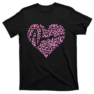 Pink Leopard Print Love Heart Nana T-Shirt