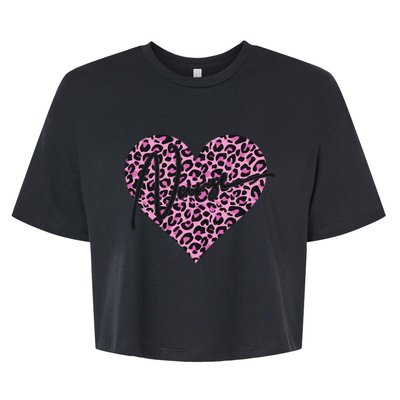 Pink Leopard Print Love Heart Nurse Bella+Canvas Jersey Crop Tee