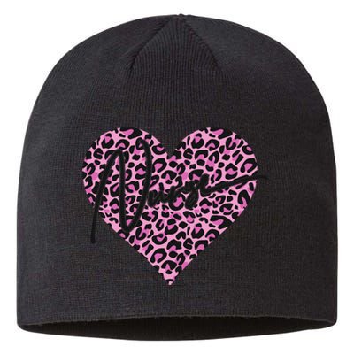 Pink Leopard Print Love Heart Nurse Sustainable Beanie