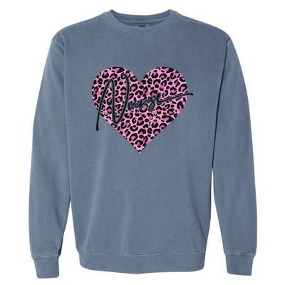 Pink Leopard Print Love Heart Nurse Garment-Dyed Sweatshirt