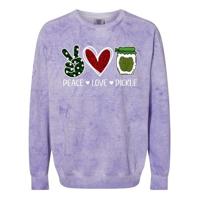 Peace Love Pickle Design For Pickle Lovers Colorblast Crewneck Sweatshirt