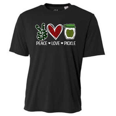 Peace Love Pickle Design For Pickle Lovers Cooling Performance Crew T-Shirt