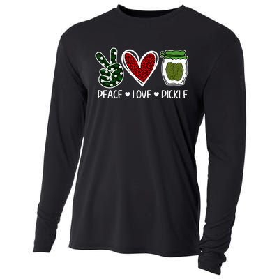 Peace Love Pickle Design For Pickle Lovers Cooling Performance Long Sleeve Crew