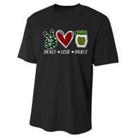 Peace Love Pickle Design For Pickle Lovers Performance Sprint T-Shirt