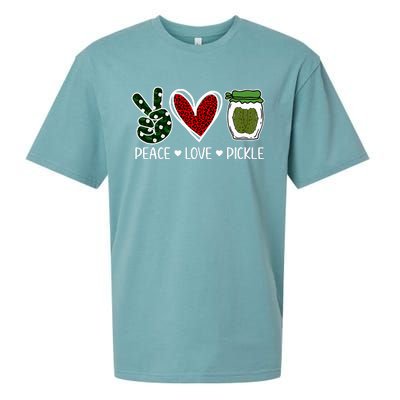 Peace Love Pickle Design For Pickle Lovers Sueded Cloud Jersey T-Shirt