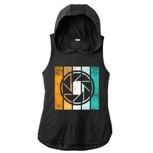 Photographer Lens Photographers Retro Camera Photography Funny Gift Ladies PosiCharge Tri-Blend Wicking Draft Hoodie Tank