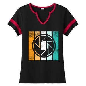 Photographer Lens Photographers Retro Camera Photography Funny Gift Ladies Halftime Notch Neck Tee