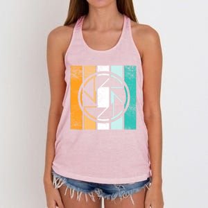 Photographer Lens Photographers Retro Camera Photography Funny Gift Women's Knotted Racerback Tank