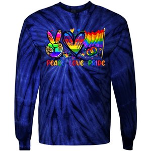 Peace Love Pride Lgbt Pride Month Tie-Dye Long Sleeve Shirt