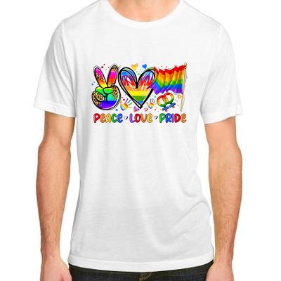 Peace Love Pride Lgbt Pride Month Adult ChromaSoft Performance T-Shirt