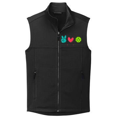 Peace Love Pickleball Court Play Loves Funny Pickleball Gift Collective Smooth Fleece Vest