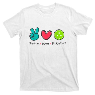 Peace Love Pickleball Court Play Loves Funny Pickleball Gift T-Shirt