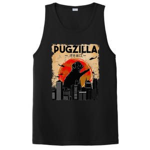 Pug Lover, Pugzilla, Funny Pug, Funny Dog, Pug Art, Pug  PosiCharge Competitor Tank