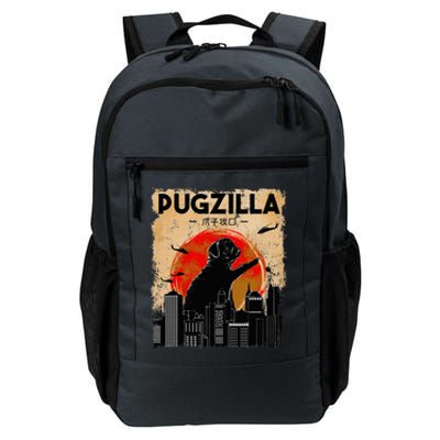 Pug Lover, Pugzilla, Funny Pug, Funny Dog, Pug Art, Pug  Daily Commute Backpack