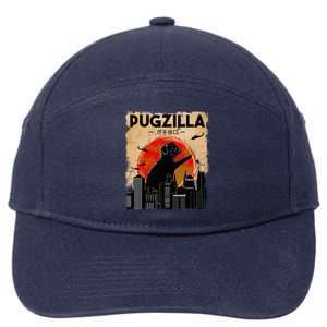 Pug Lover, Pugzilla, Funny Pug, Funny Dog, Pug Art, Pug  7-Panel Snapback Hat