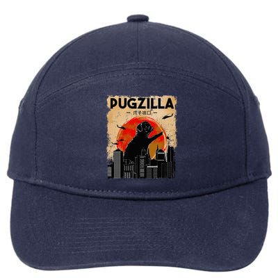 Pug Lover, Pugzilla, Funny Pug, Funny Dog, Pug Art, Pug  7-Panel Snapback Hat