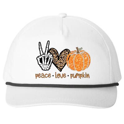 Peace Love Pumpkin Halloween Costume Skeleton Cool Gift Snapback Five-Panel Rope Hat