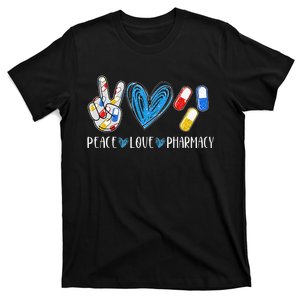 Peace Love Pharmacy Funny Pharmacy Tech Pharmacist T-Shirt