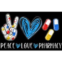 Peace Love Pharmacy Funny Pharmacy Tech Pharmacist Bumper Sticker