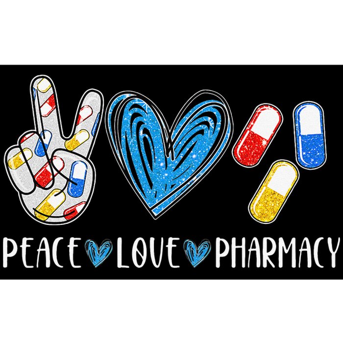 Peace Love Pharmacy Funny Pharmacy Tech Pharmacist Bumper Sticker