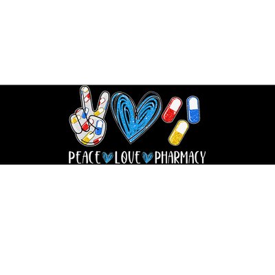 Peace Love Pharmacy Funny Pharmacy Tech Pharmacist Bumper Sticker