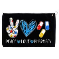 Peace Love Pharmacy Funny Pharmacy Tech Pharmacist Grommeted Golf Towel