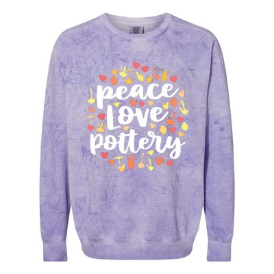 Peace Love Pottery For Women Pots Gift Ceramic Artist Colorblast Crewneck Sweatshirt