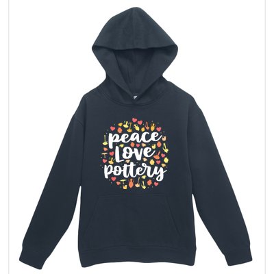 Peace Love Pottery For Women Pots Gift Ceramic Artist Urban Pullover Hoodie