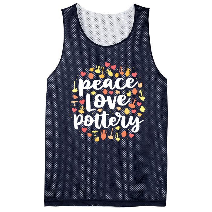 Peace Love Pottery For Women Pots Gift Ceramic Artist Mesh Reversible Basketball Jersey Tank