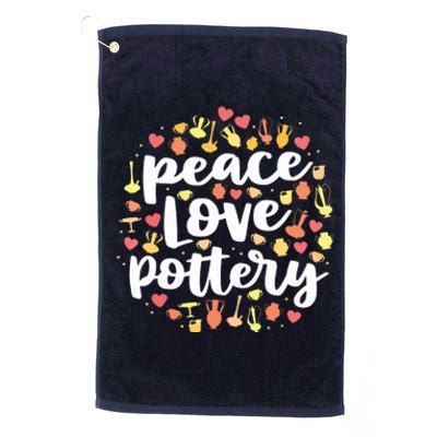 Peace Love Pottery For Women Pots Gift Ceramic Artist Platinum Collection Golf Towel