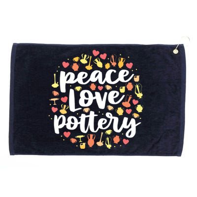 Peace Love Pottery For Women Pots Gift Ceramic Artist Grommeted Golf Towel