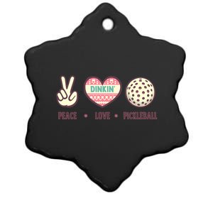 Peace Love Pickleball Cute Design And Cool Gift Ceramic Star Ornament