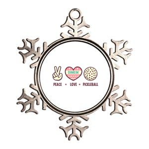 Peace Love Pickleball Cute Design And Cool Gift Metallic Star Ornament