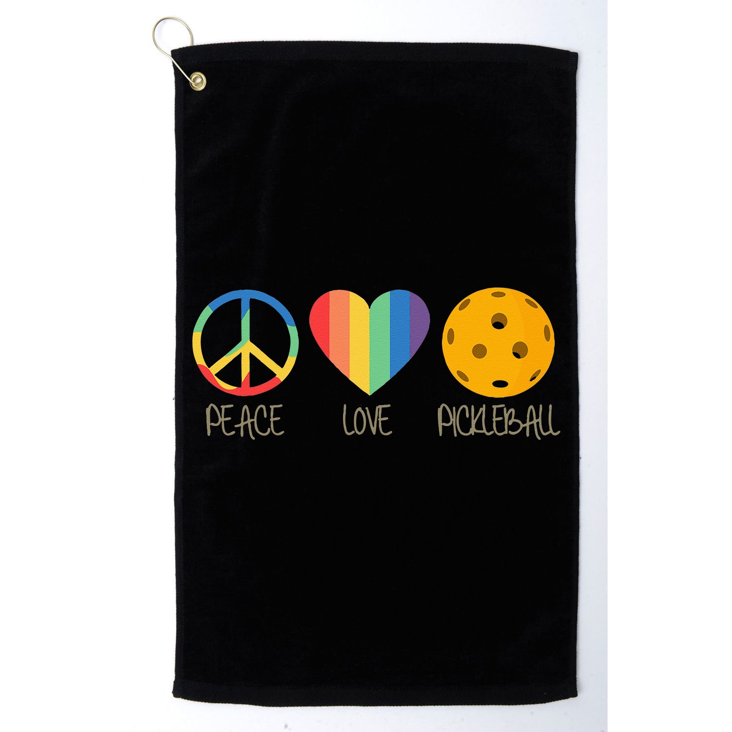 Peace Love Pickleball Golf Towel